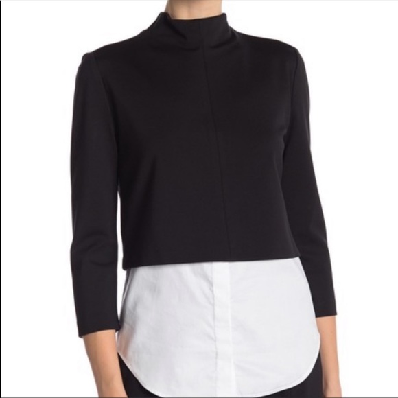Theory Gracila layered mock-neck Top Large - Picture 2 of 13